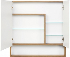 Акватон Зеркальный шкаф Сканди 85 дуб рустикальный, белый – фотография-2